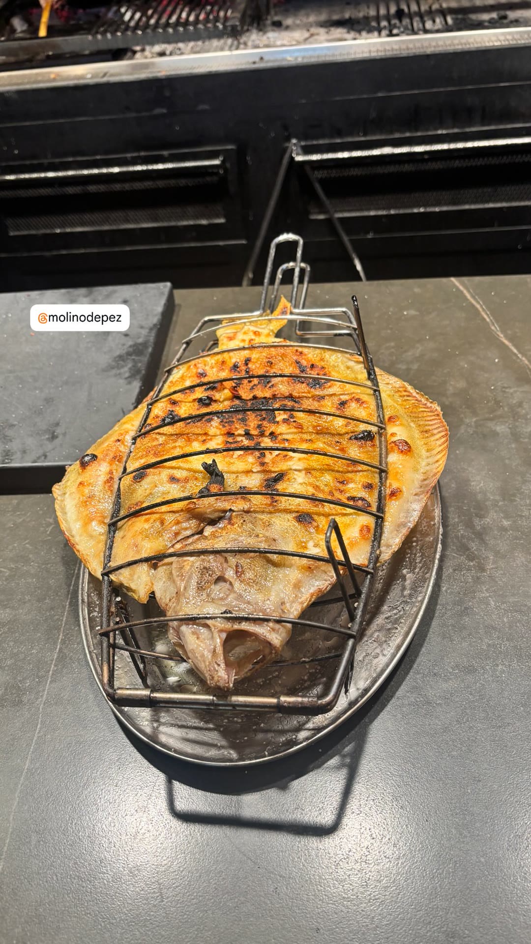 Grilled whole turbot at Molino de Pez, Barcelona