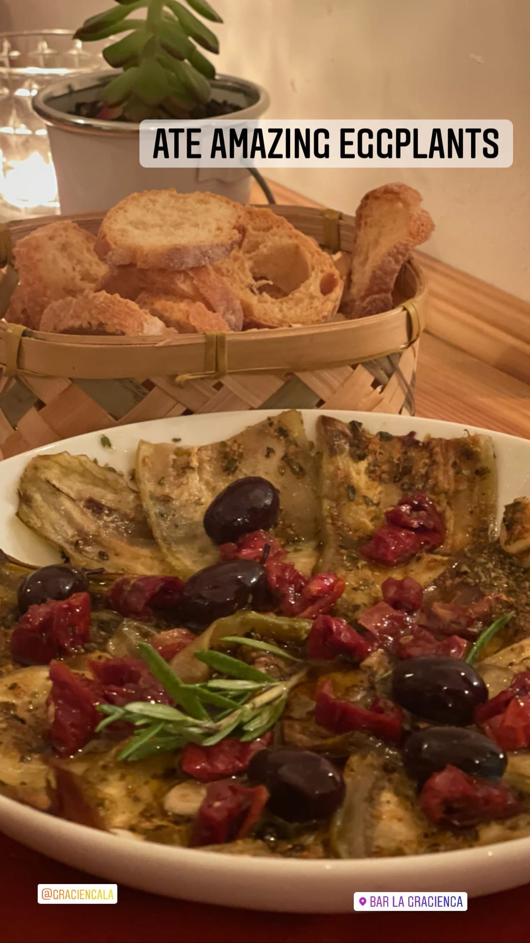 Marinated eggplants at Bar La Gracienca, Barcelona