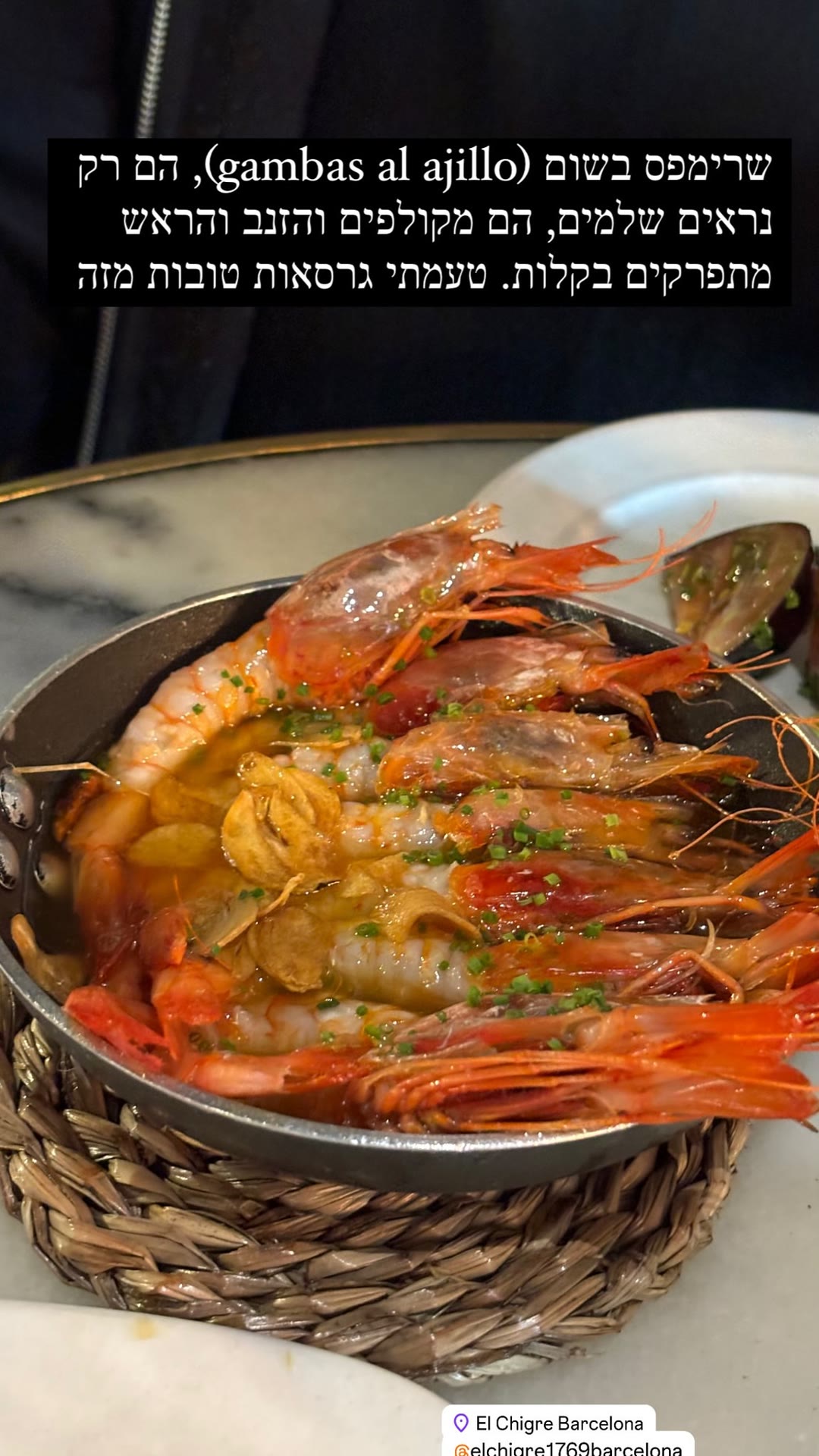 Gambas al ajillo at El Chigre 1769, Barcelona