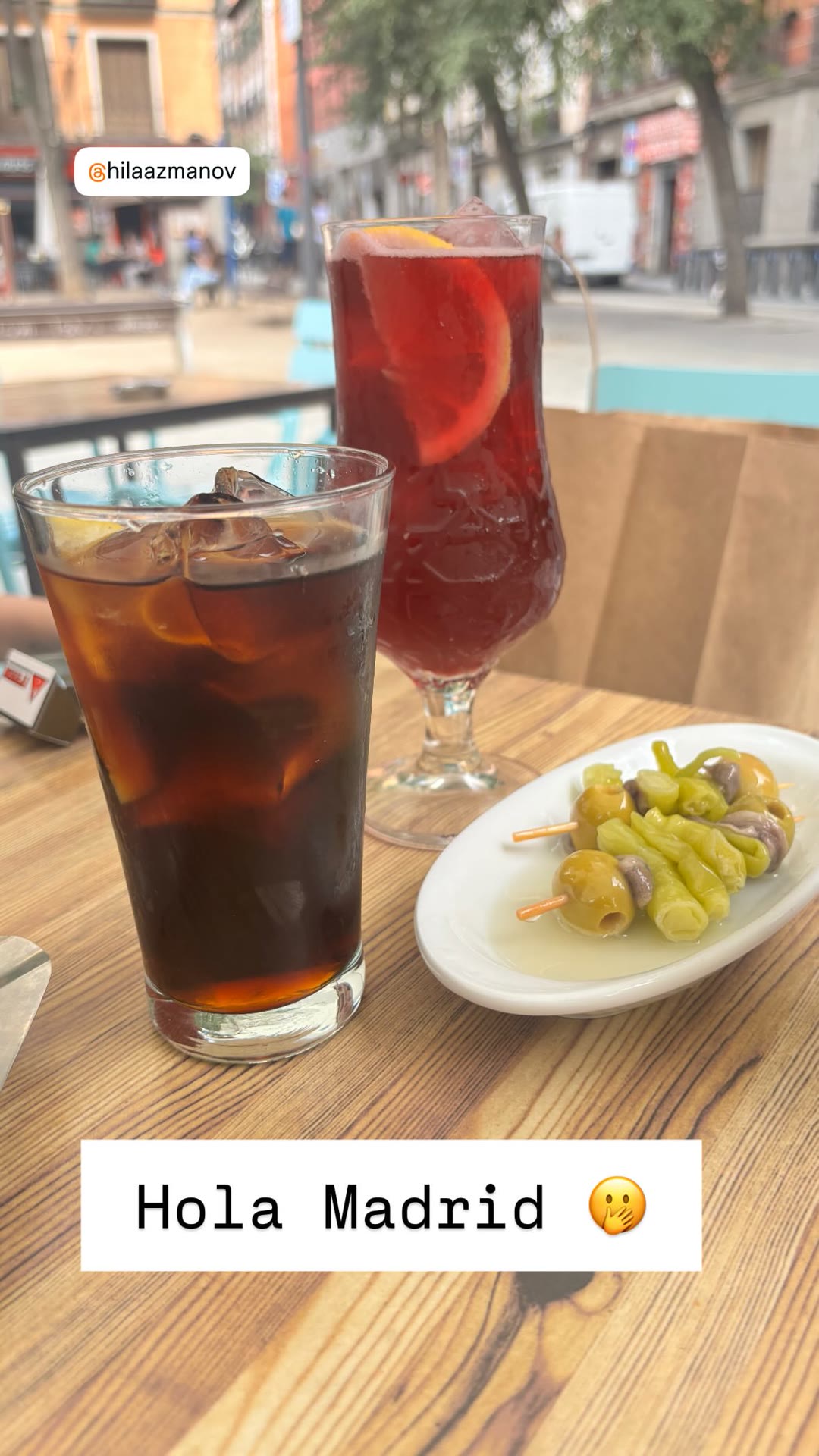 Hola Madrid — sangria and tapas on a terrace