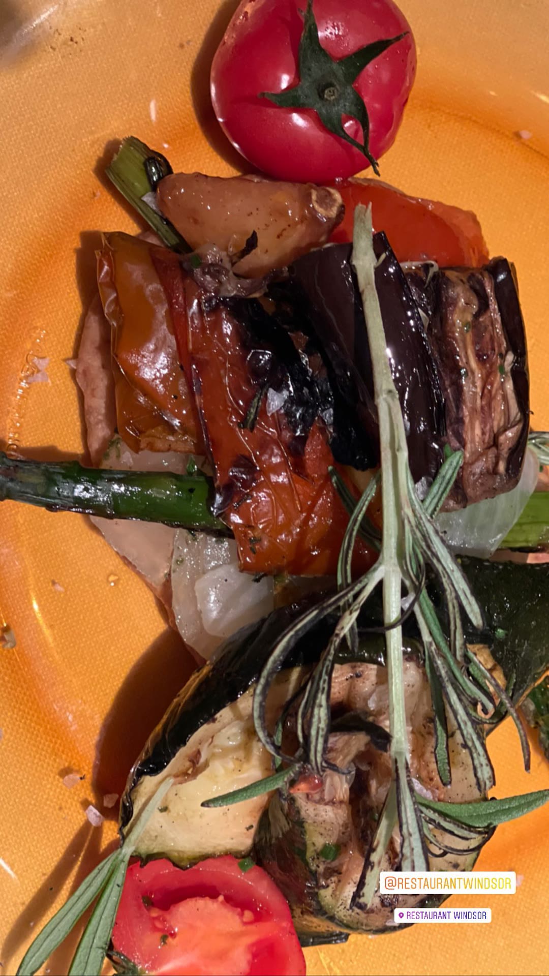 Grilled vegetables at Restaurant Windsor, Barcelona