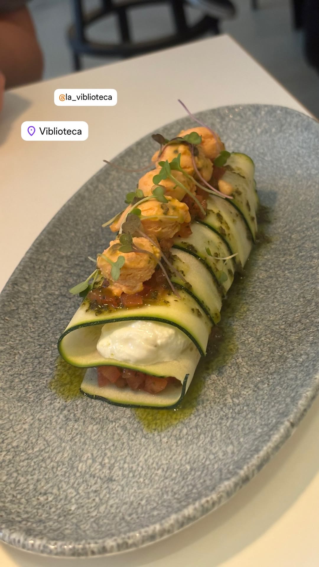 Viblioteca, Barcelona — zucchini cannelloni