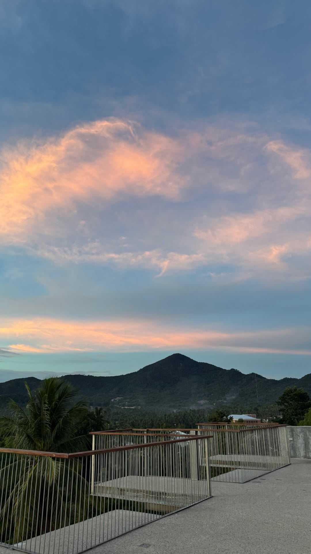 Sunset over Koh Phangan's hills