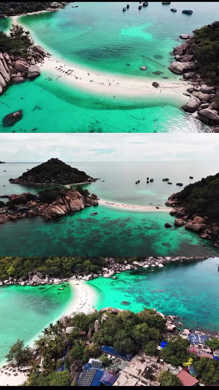 Koh Nang Yuan drone views, Koh Tao
