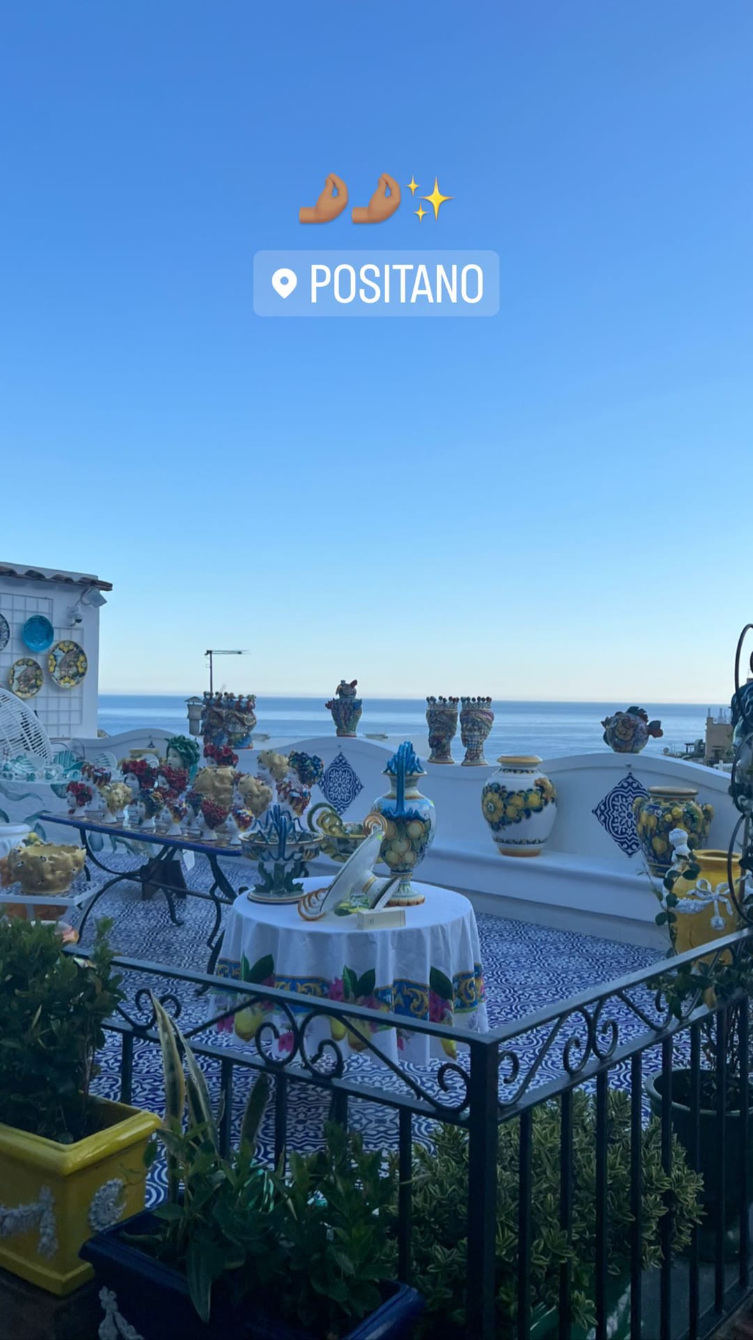 Positano ceramics terrace with sea view