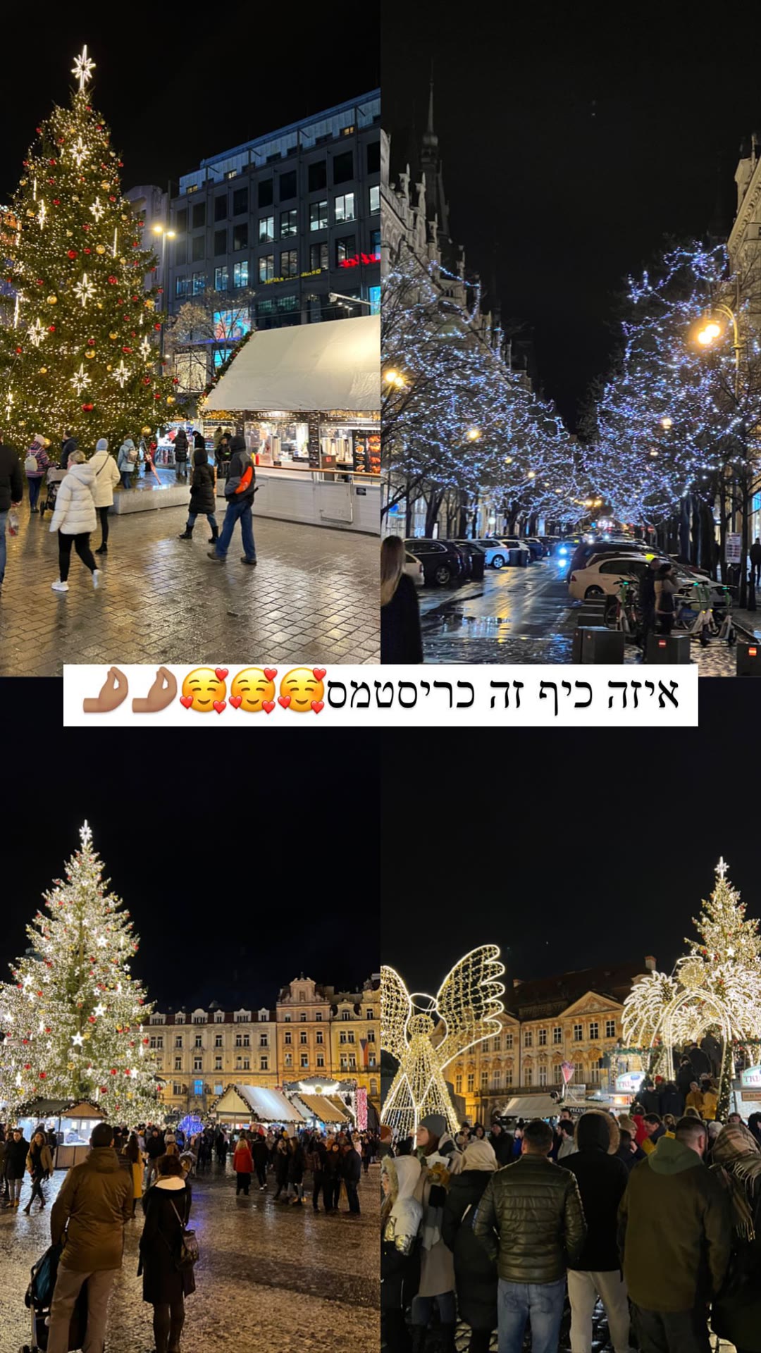 Prague Christmas markets at night