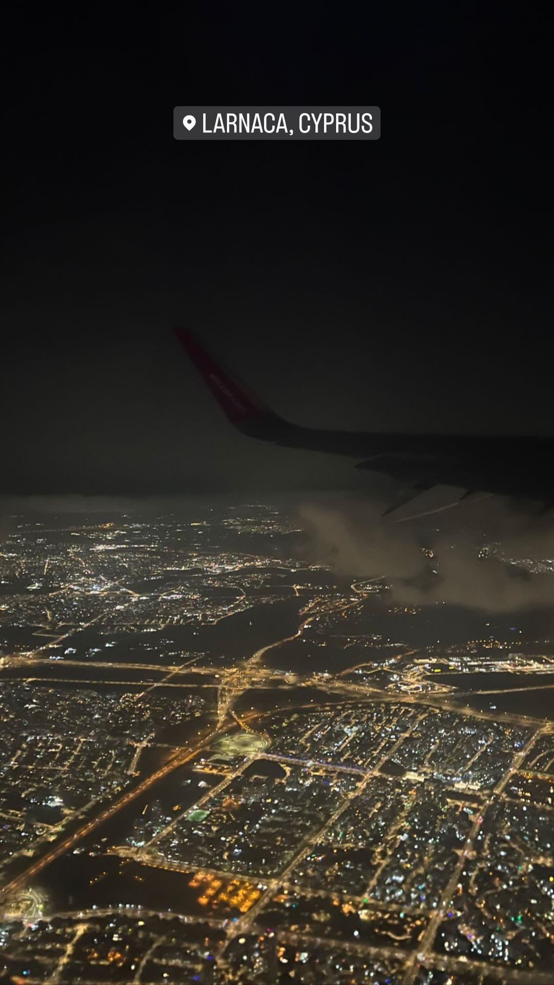 Night landing in Larnaca, Cyprus