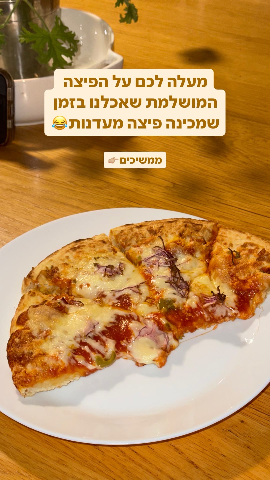פיצה מושלמת בזמן הכנת פיצת מעדנות