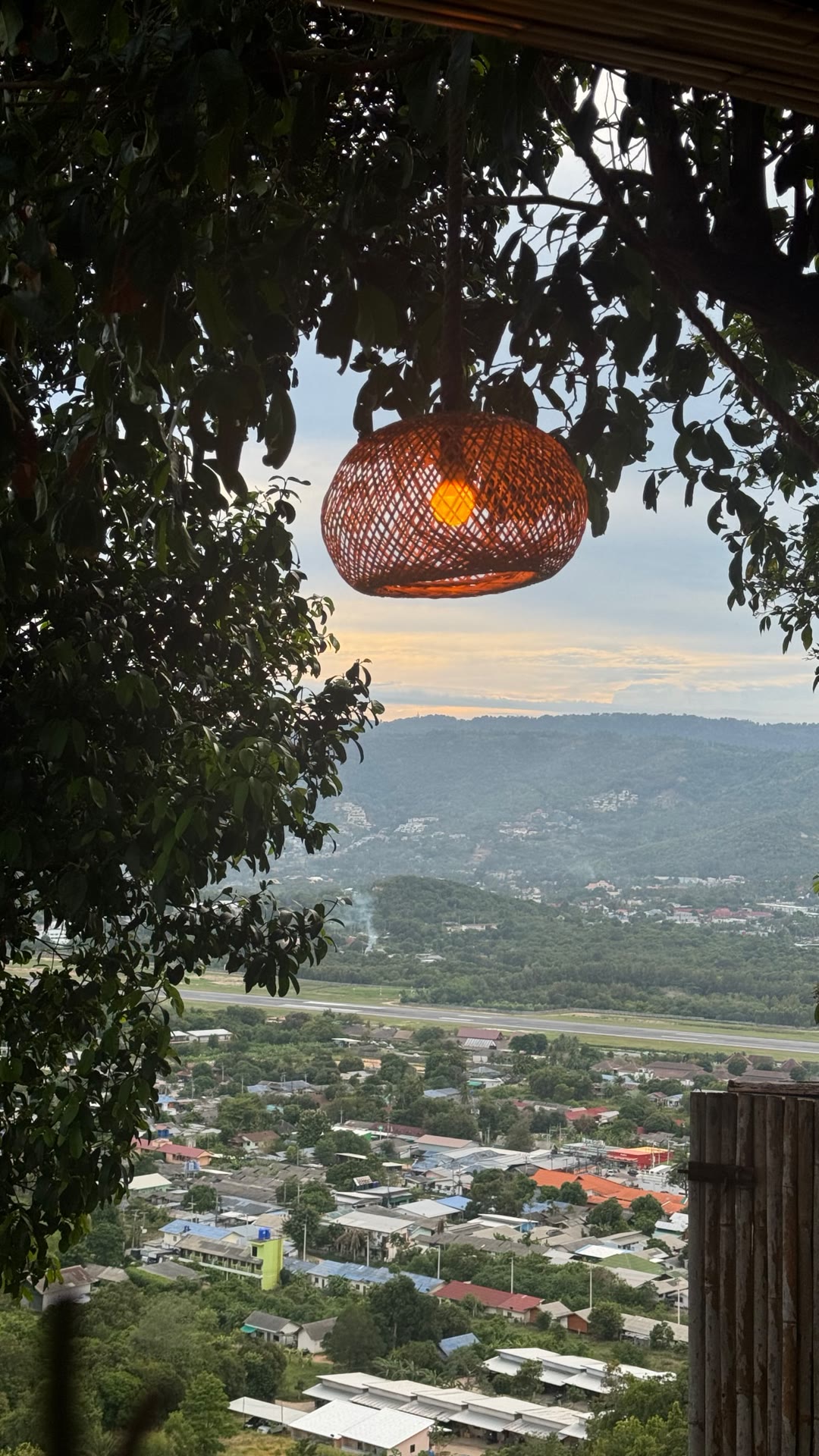 Sunset hilltop viewpoint over Koh Samui