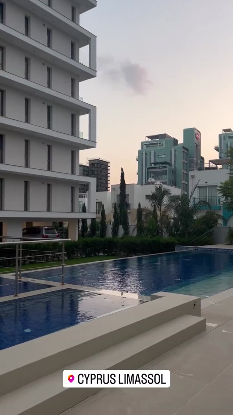 Poolside sunset in Limassol, Cyprus