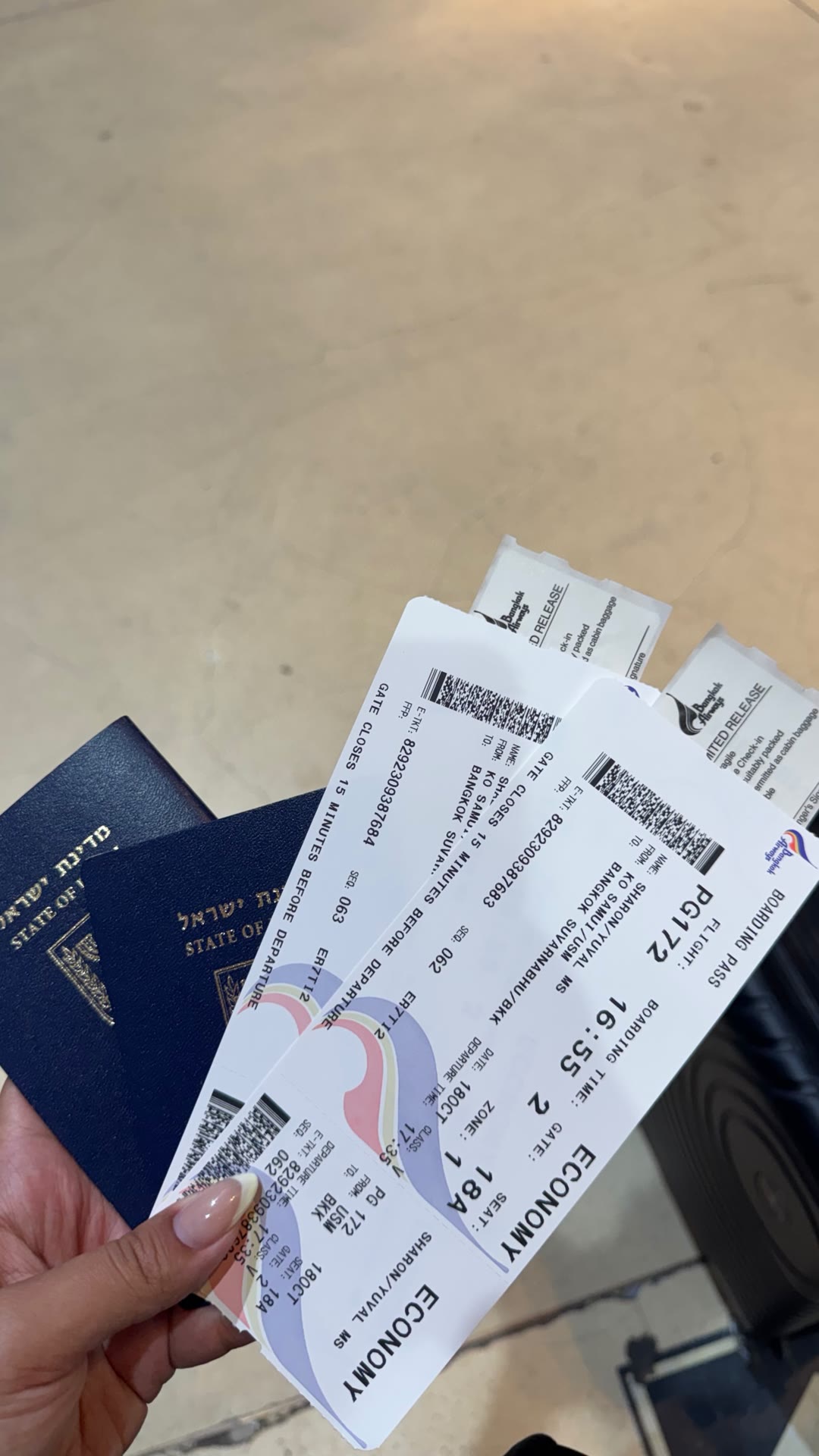Boarding passes: Koh Samui to Bangkok