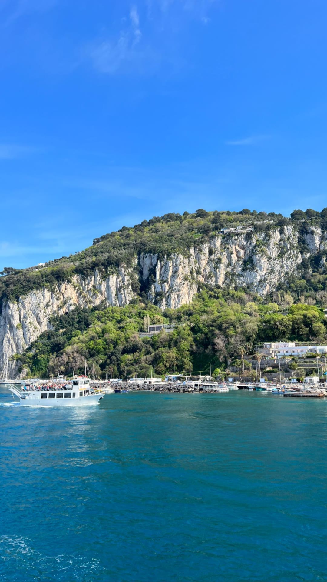 Arriving at Capri by boat