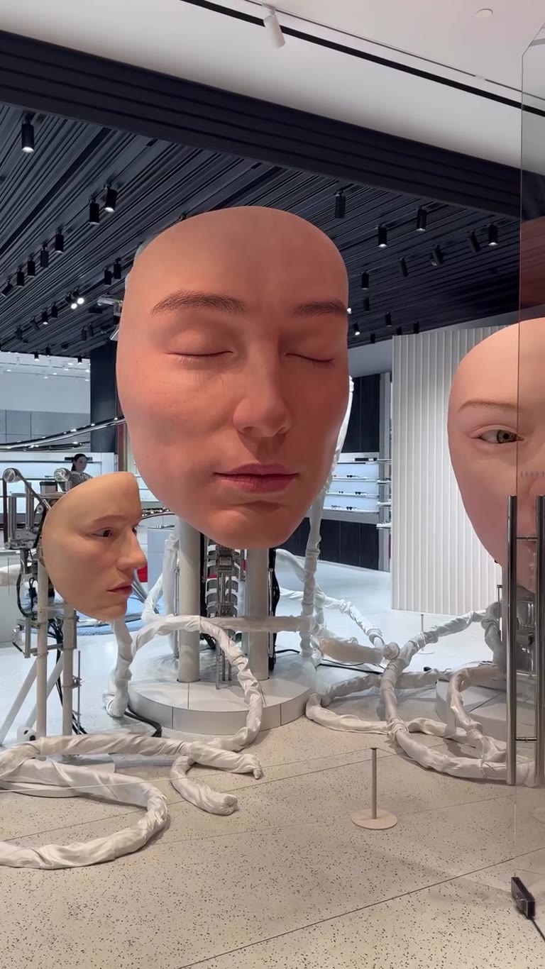 Giant face installation in a Bangkok mall