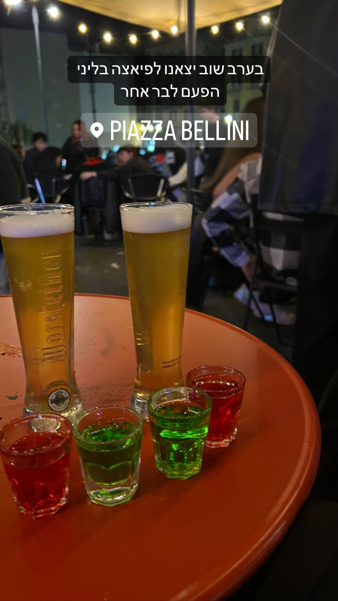 Beers and shots at Piazza Bellini, Naples
