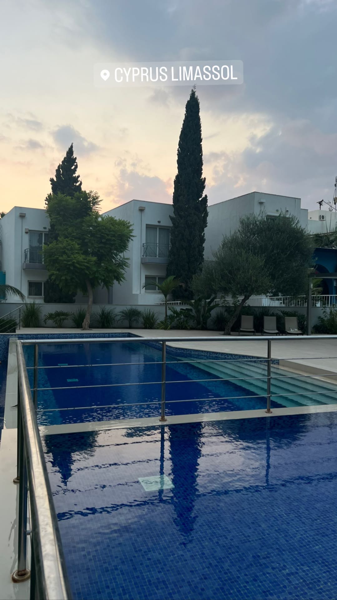 Sunset by the pool in Limassol, Cyprus