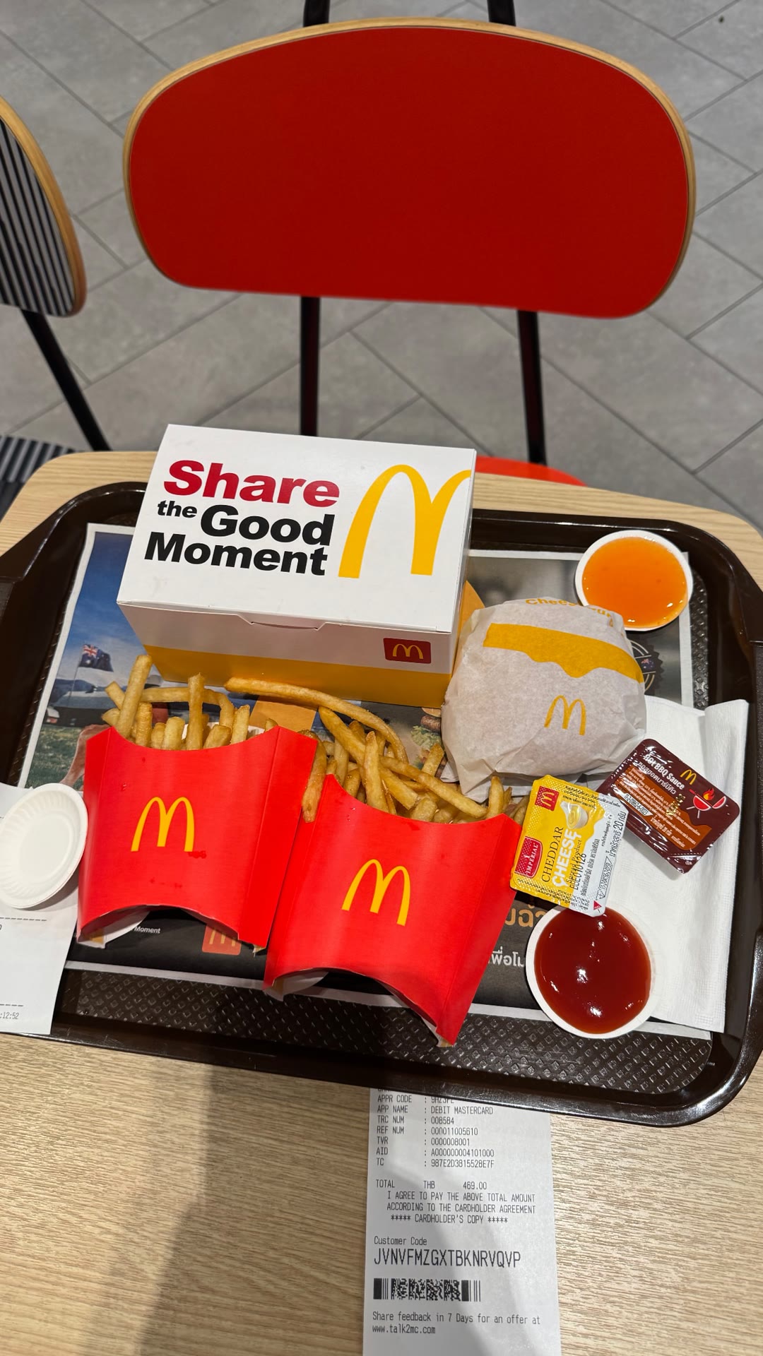 McDonald's meal on Koh Samui — 469 THB