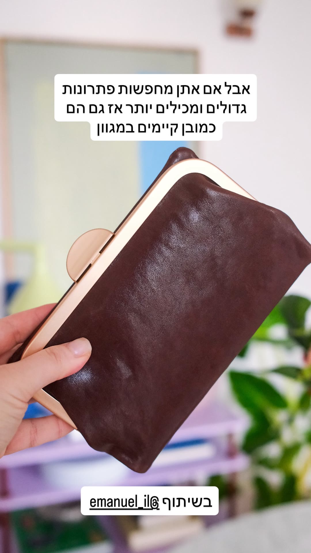 ארנק עור גדול של עמנואל בצבע בורדו