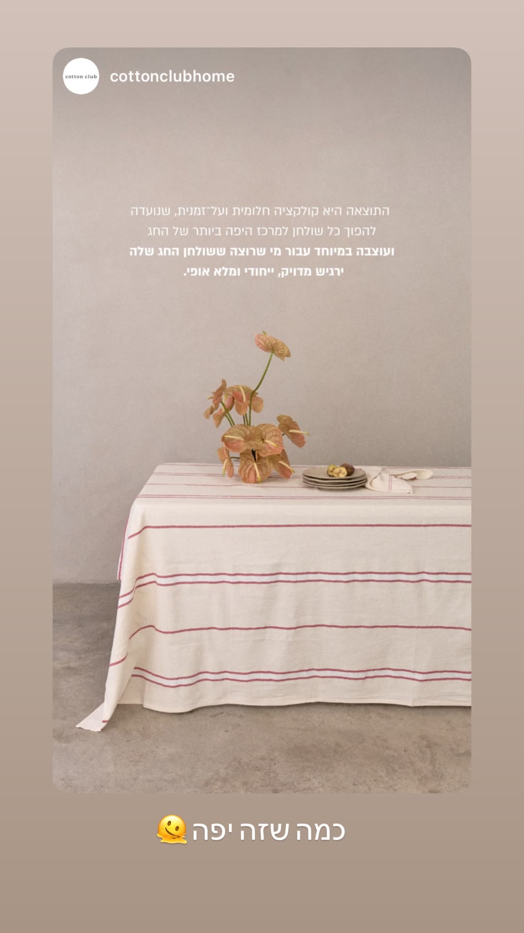 מפת שולחן פסים אדומים של Cotton Club Home