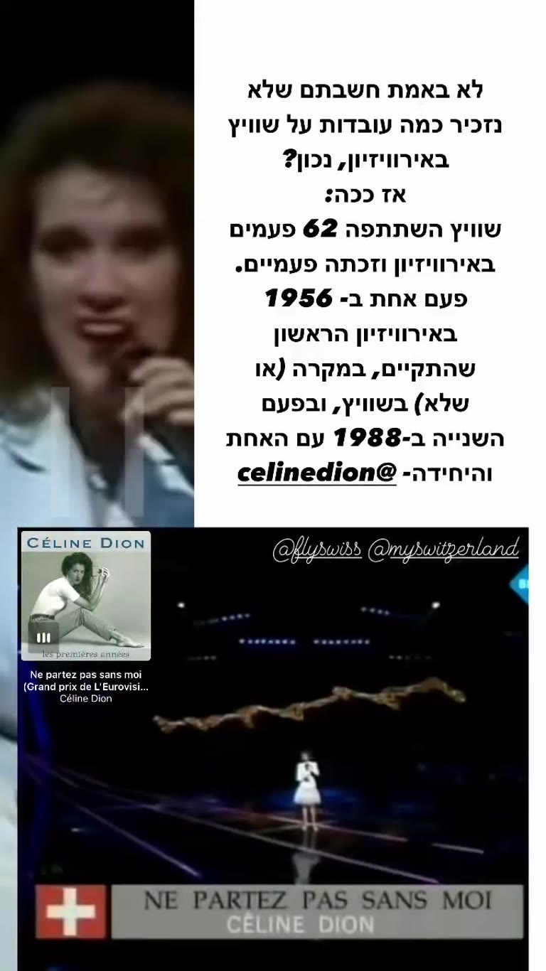 שוויץ באירוויזיון: הזכייה של סלין דיון ב-1988