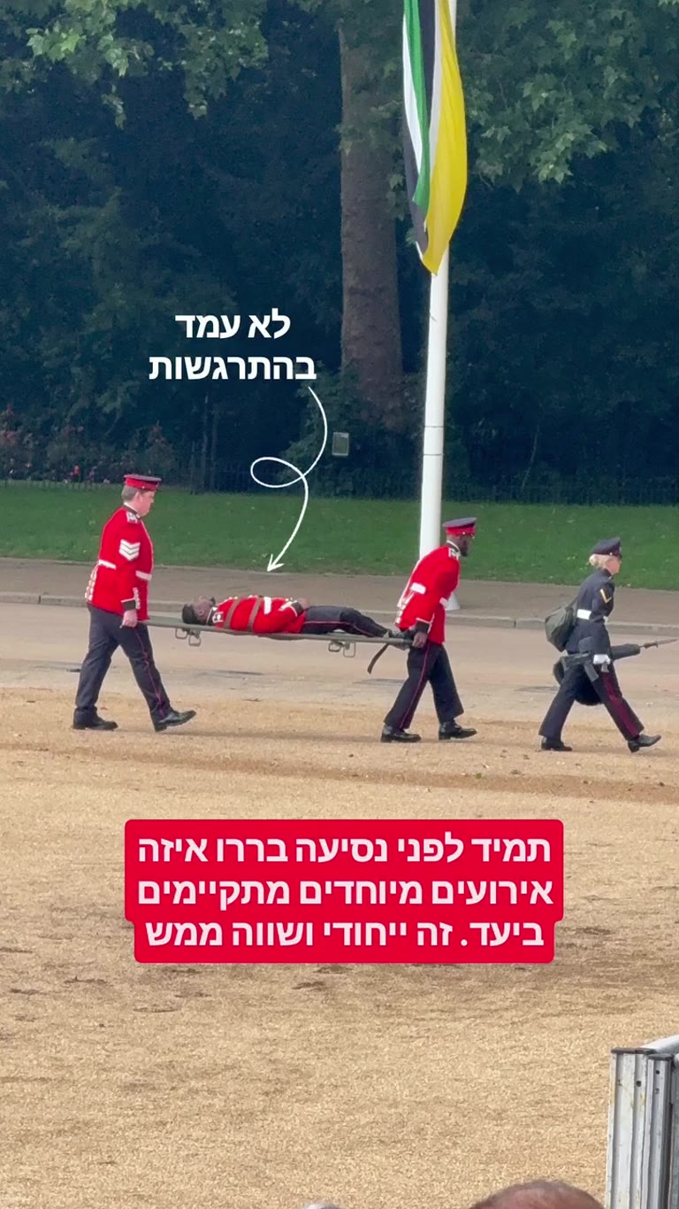 חייל משמר המלכה התעלף בטקס בלונדון