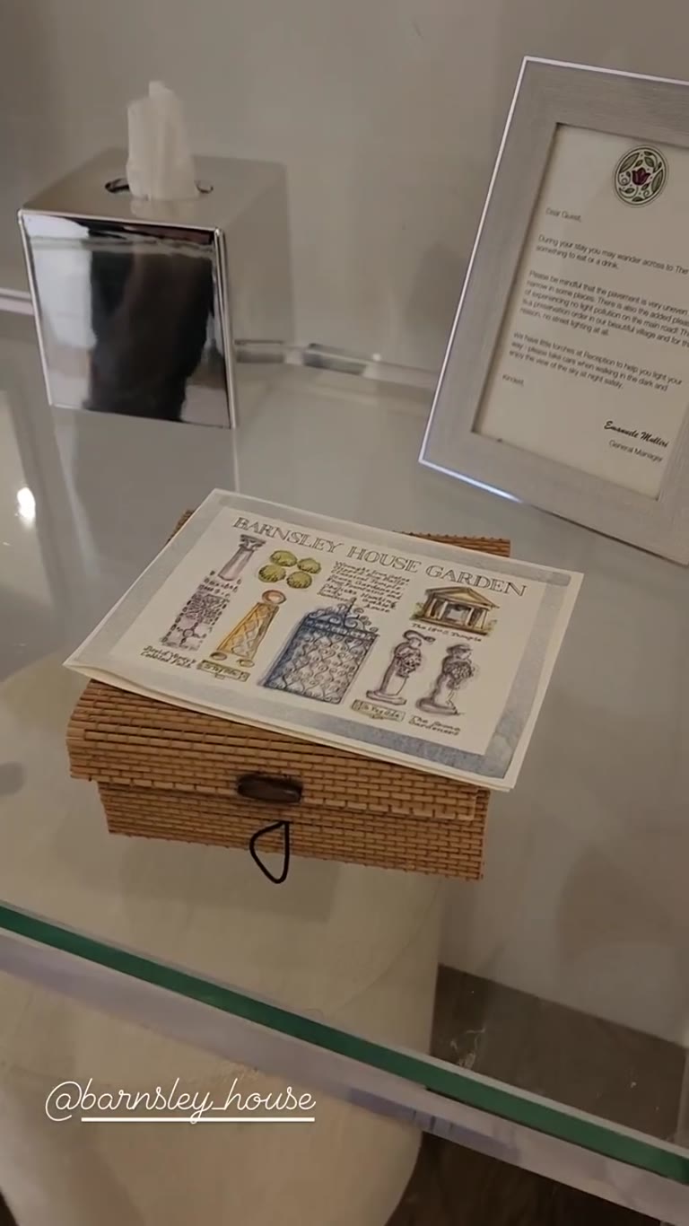 מתנת קבלת פנים במלון Barnsley House