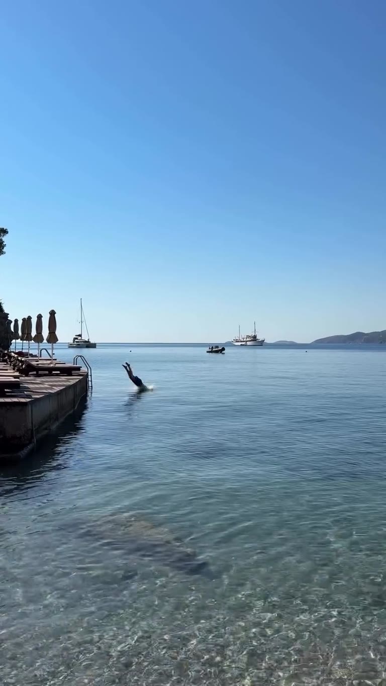 Morning swim at Sirene Blue Resort, Poros