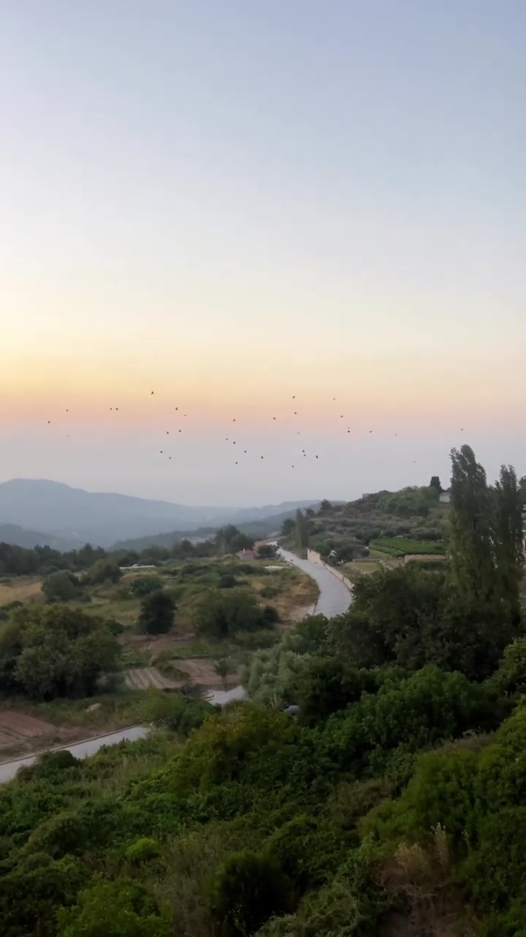 שקיעה מהנוף של Orizontas בסאמוס