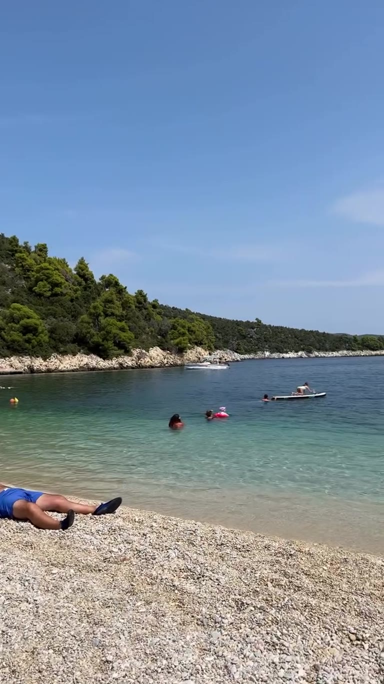 Turquoise pebble beach on Alonissos