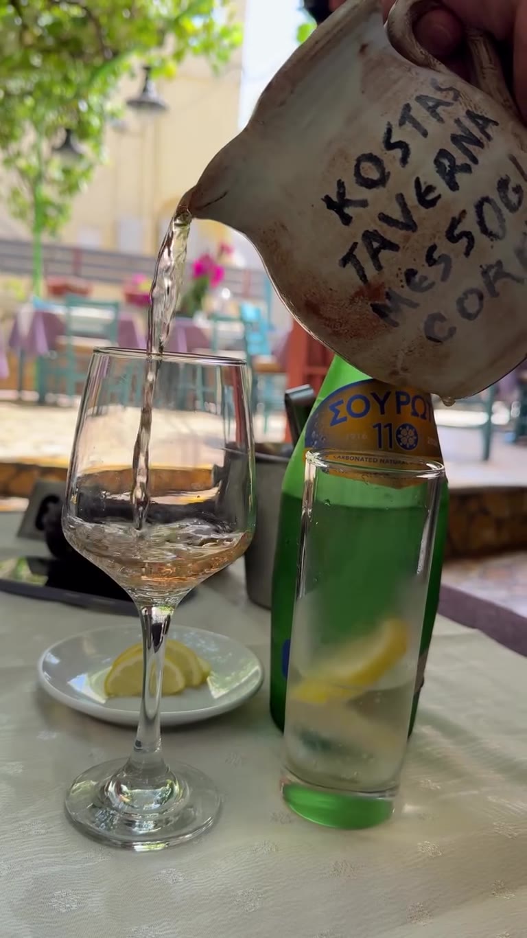 House Rosé at Taverna Kostas, Corfu