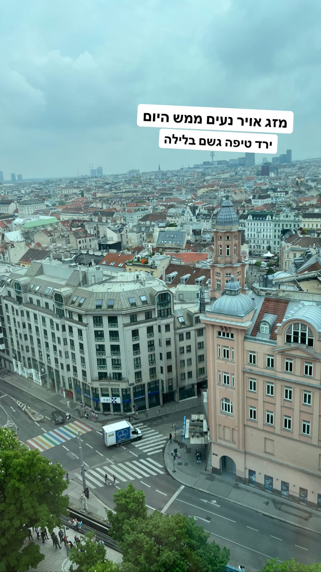 Vienna rooftop view on a cloudy morning
