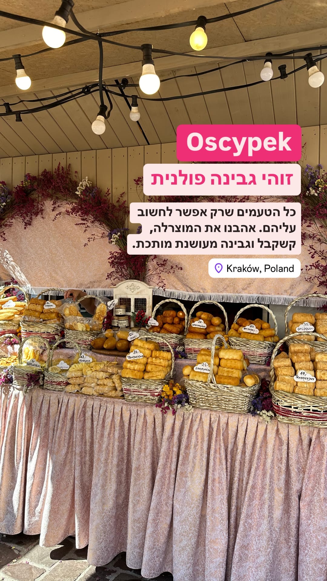 Oscypek cheese stall in Kraków