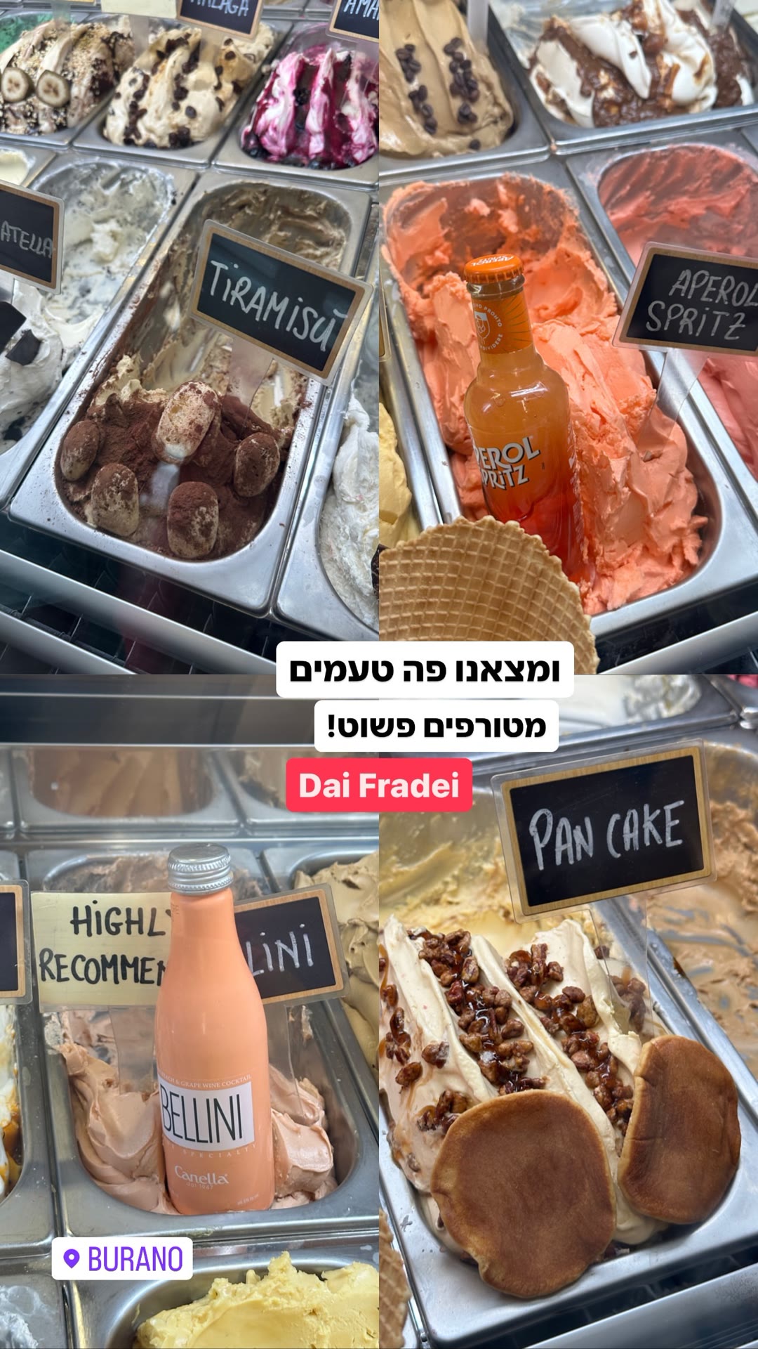 Dai Fradei gelato in Burano — Aperol Spritz flavor