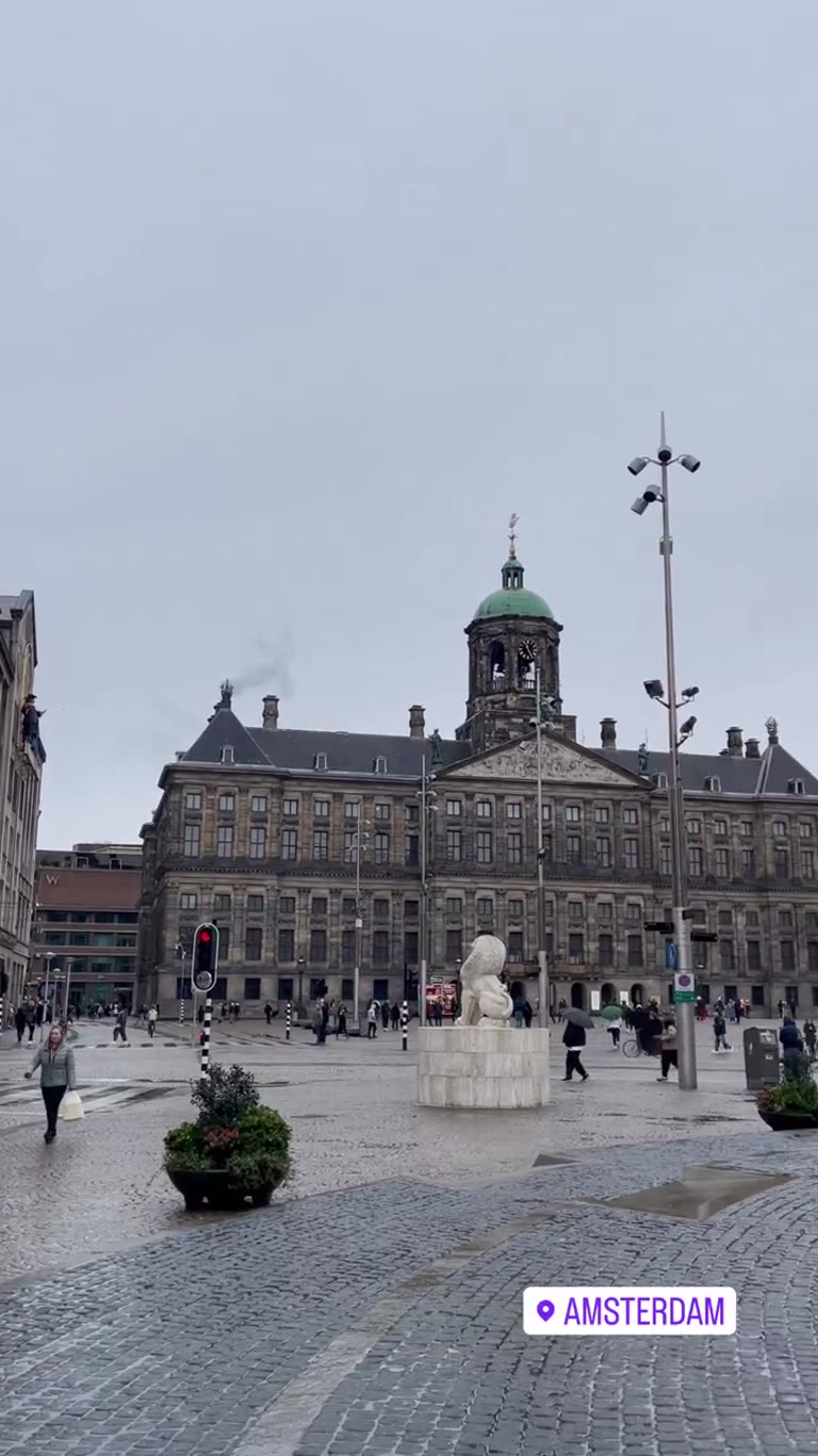 Dam Square, Amsterdam on a grey day