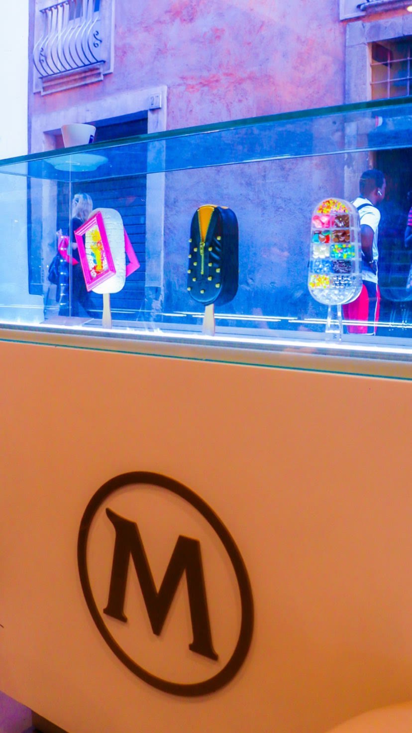 Designer popsicles at an 'M' gelateria in Rome