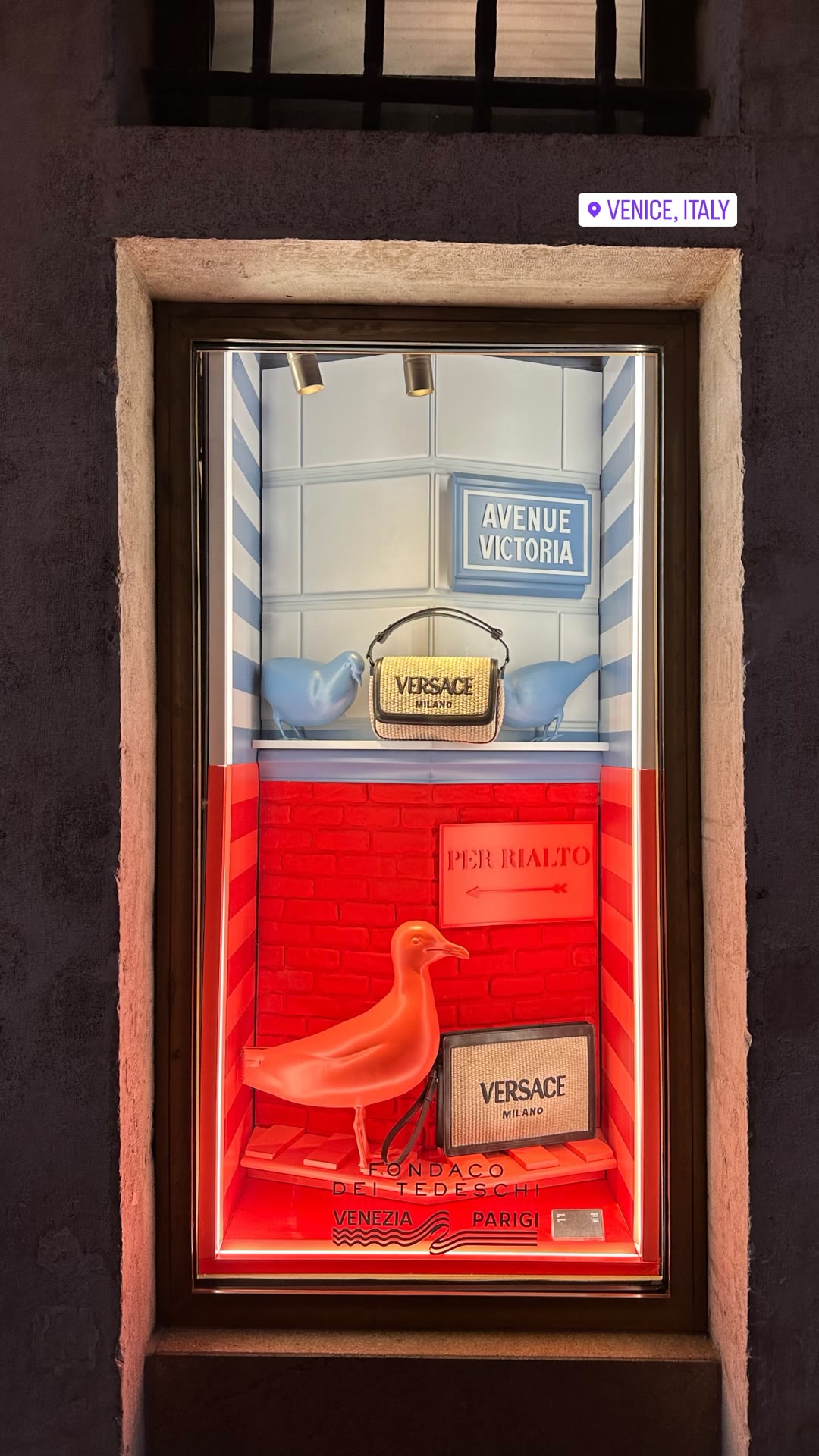 Versace window at Fondaco dei Tedeschi, Venice