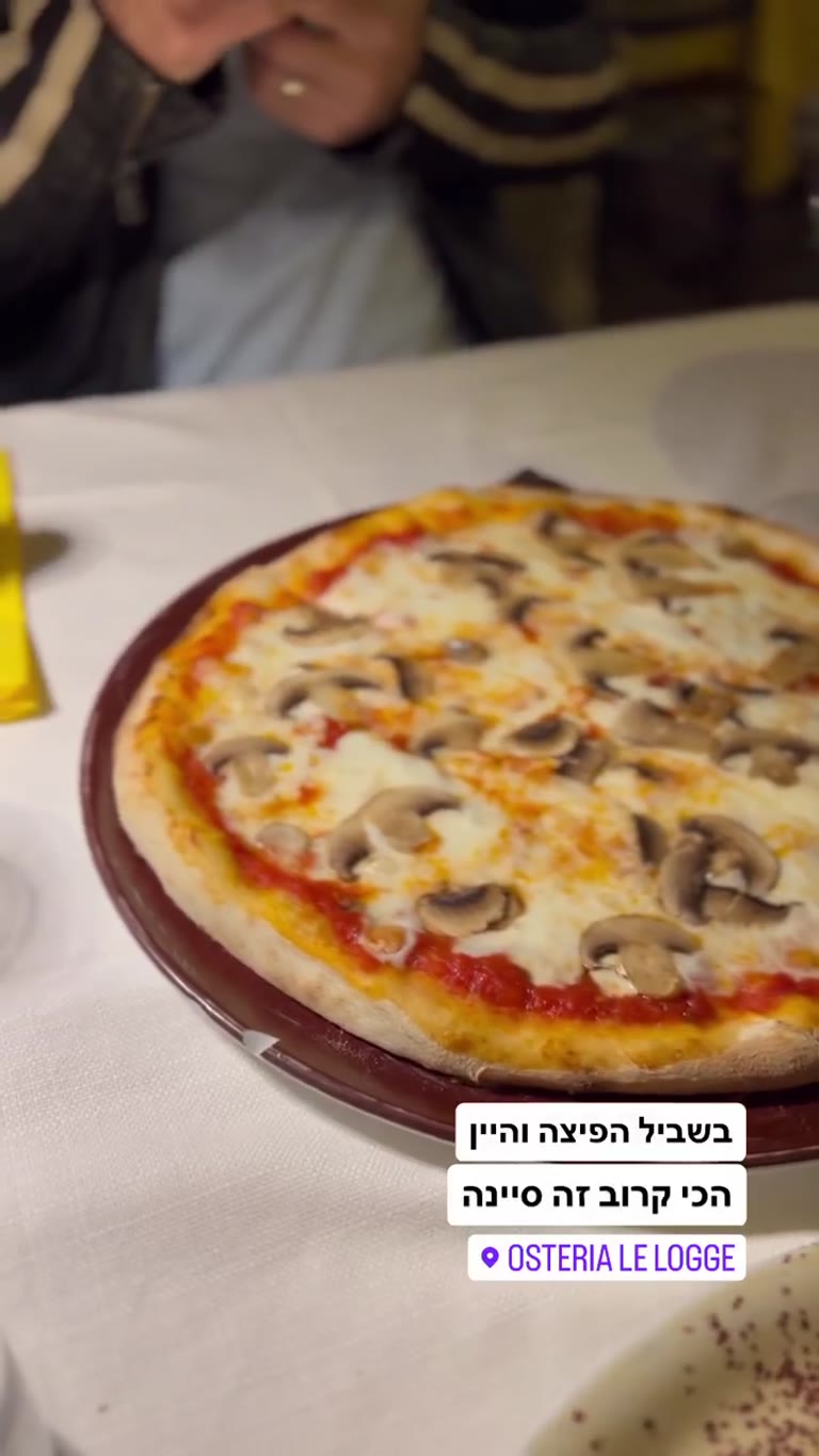 פיצה ויין ב-Osteria le Logge, סיינה