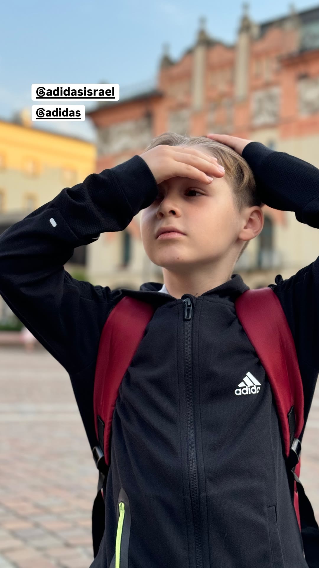 Adidas outfit on a Kraków square