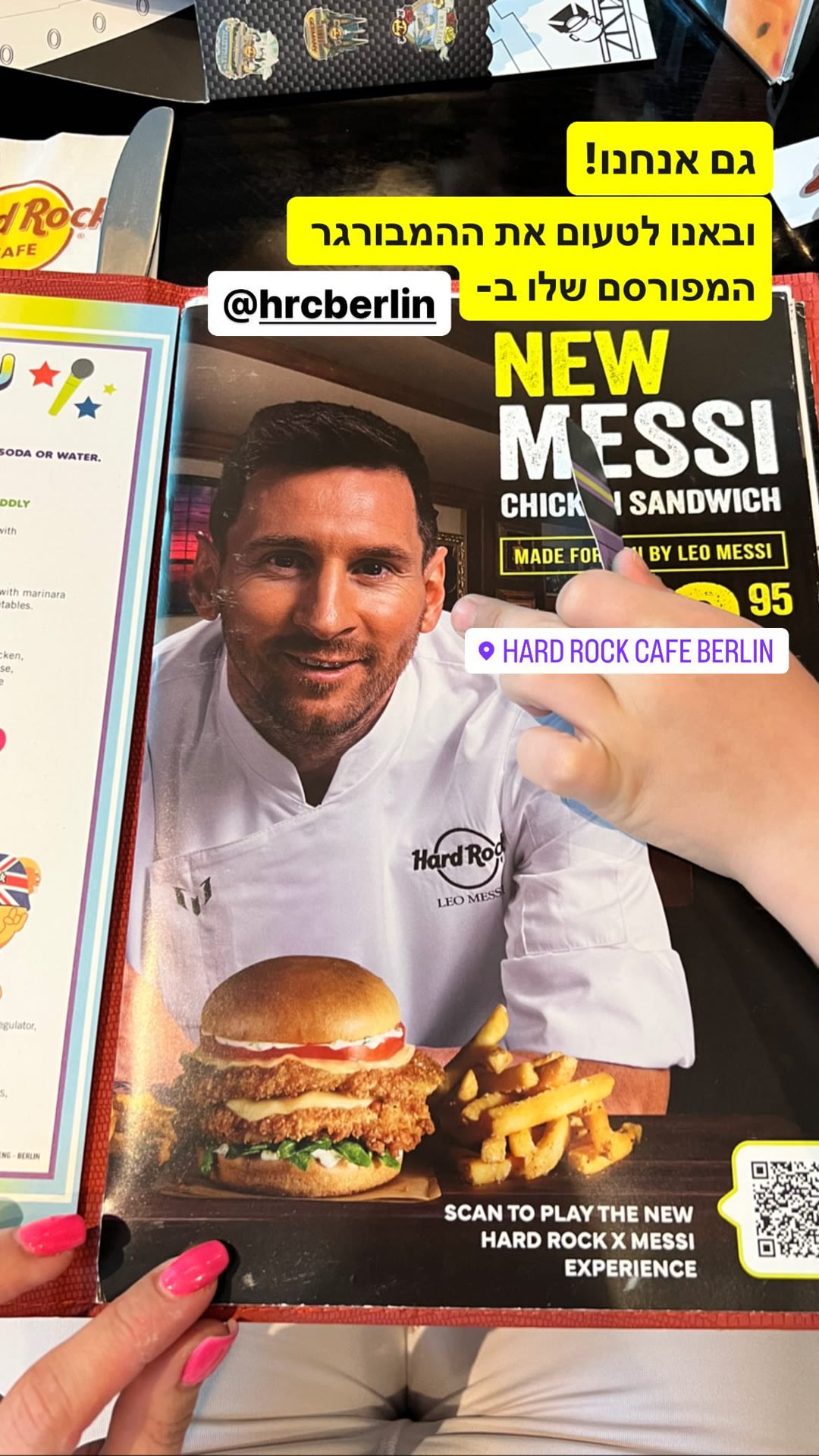 Messi chicken sandwich at Hard Rock Cafe Berlin