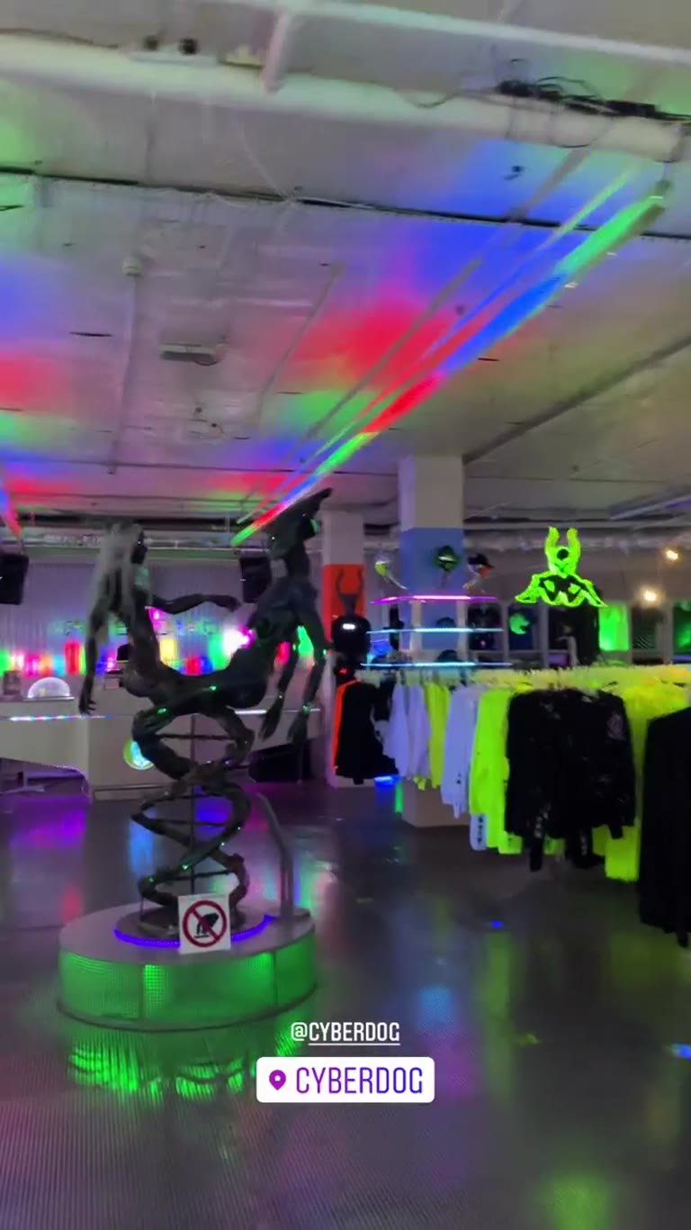 Cyberdog neon rave store in Camden, London