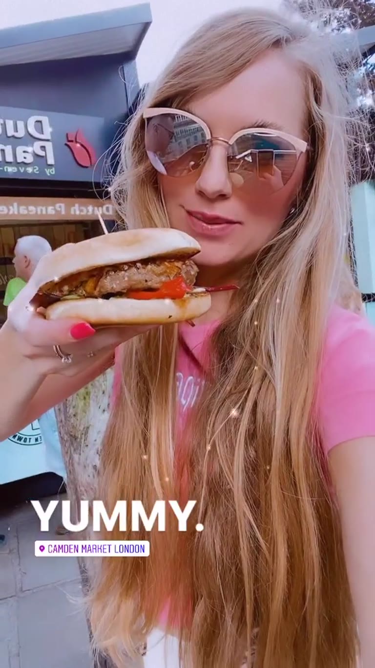 Street food burger at Camden Market, London