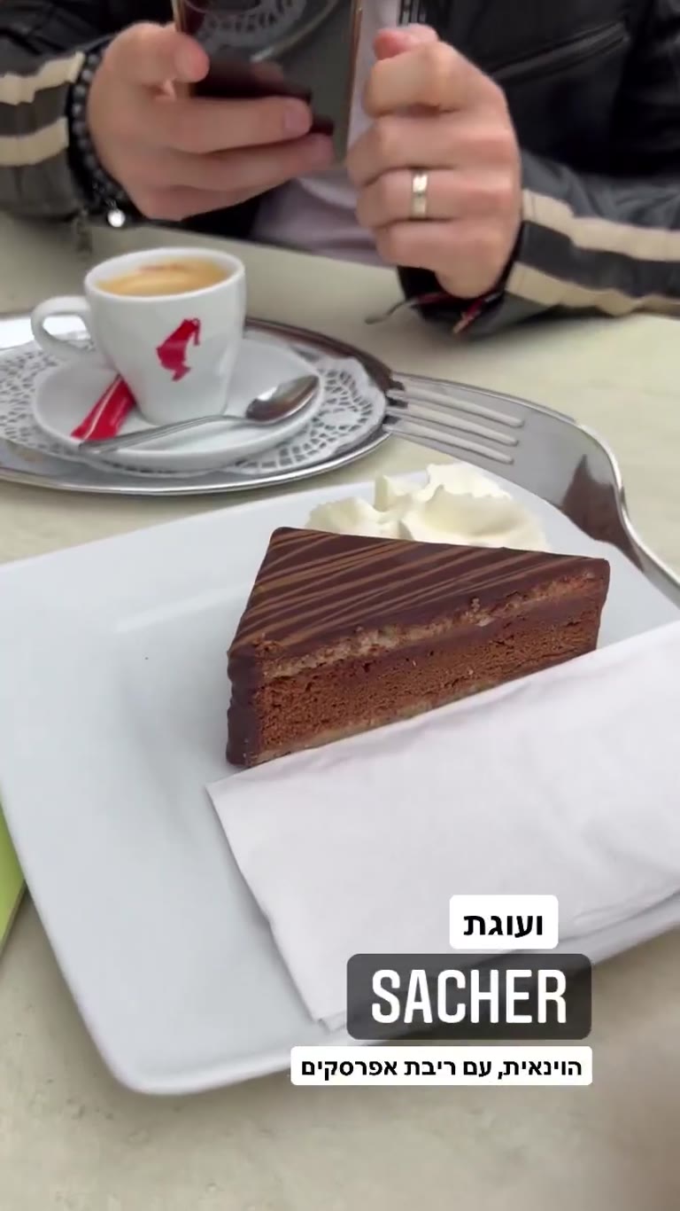 עוגת זאכר וינאית עם ריבת אפרסקים