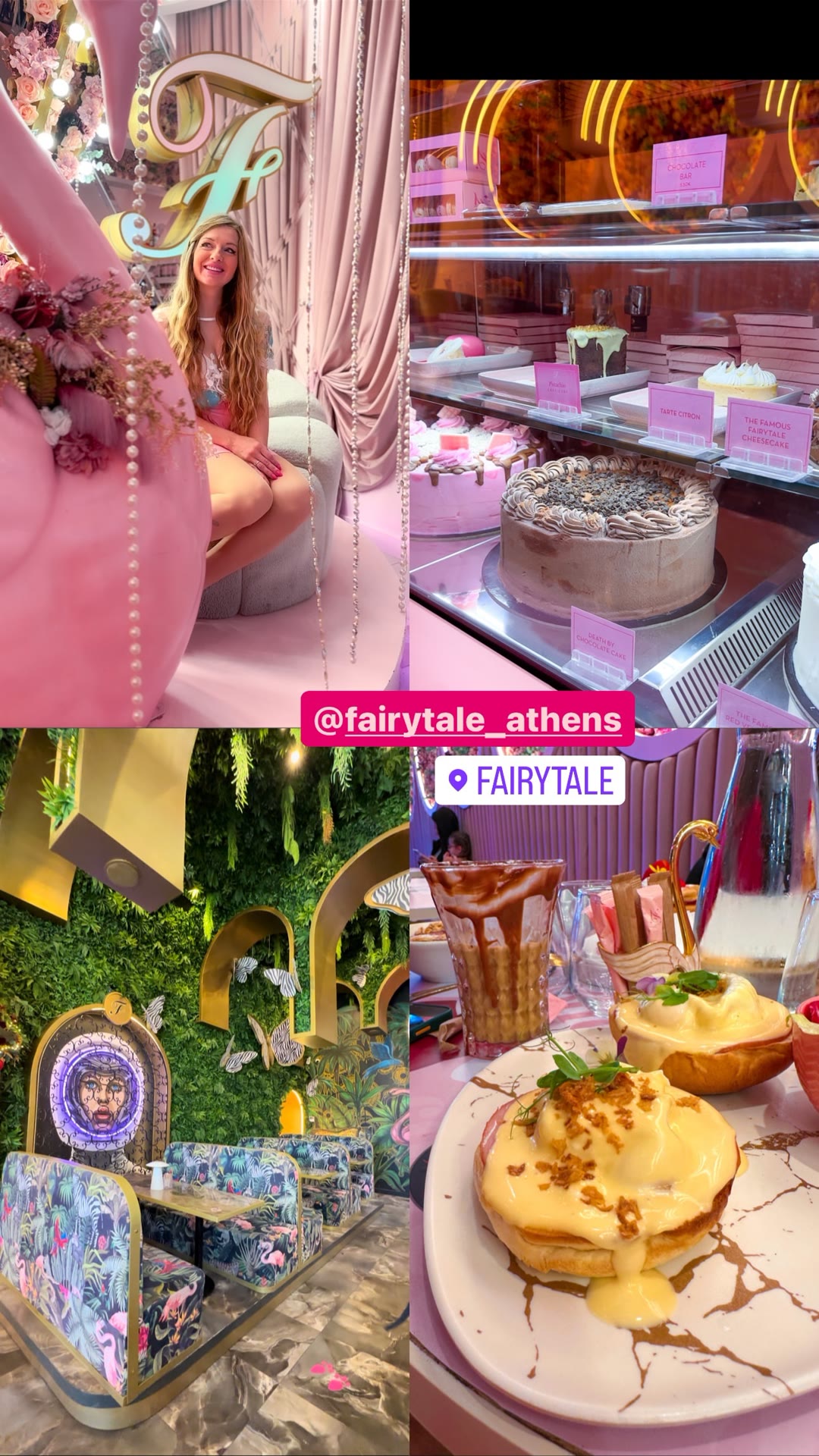 Fairytale Athens — pink cafe, cakes & eggs Benedict
