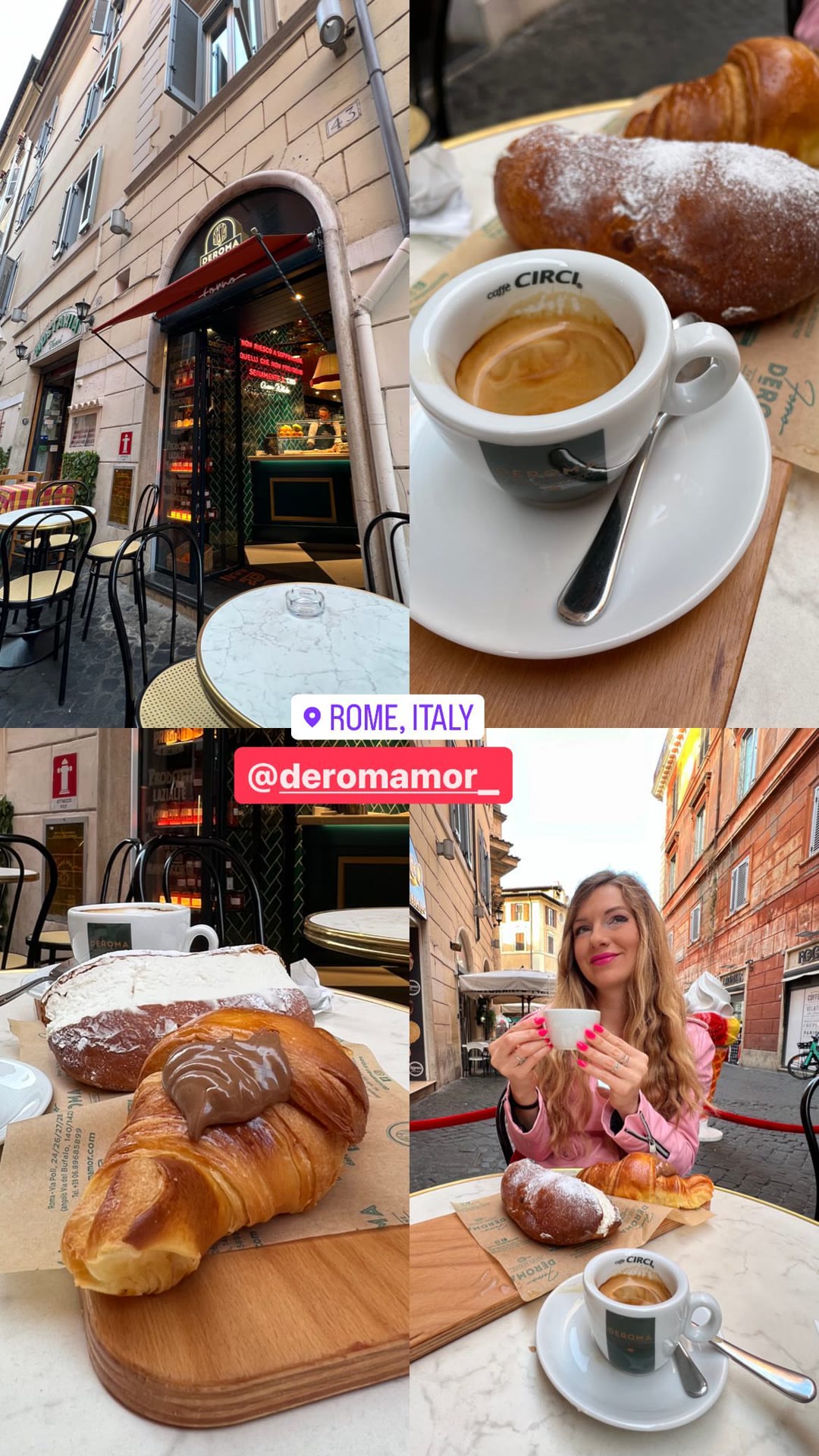 Deroma pastries and espresso in Rome