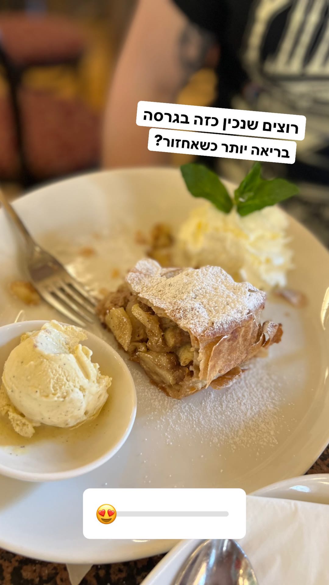 Apfelstrudel with vanilla ice cream in Vienna