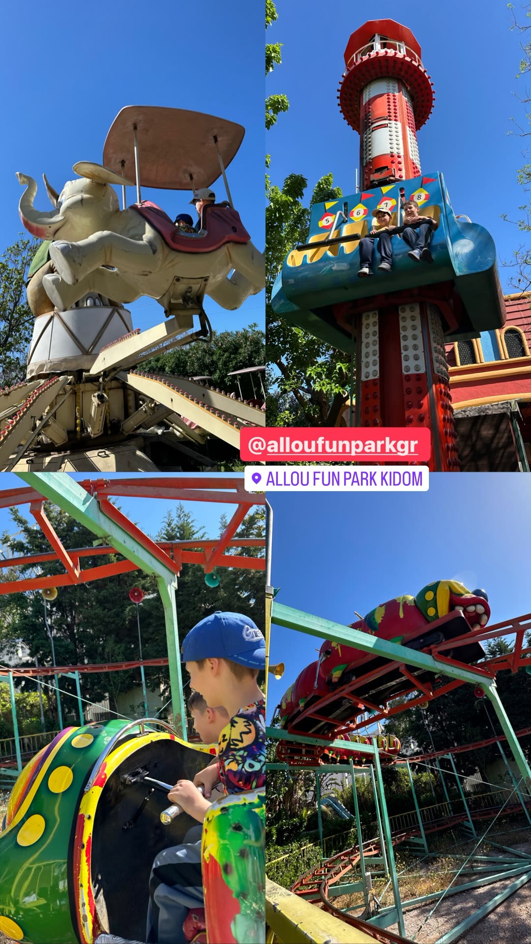 Allou Fun Park Kidom with kids in Athens
