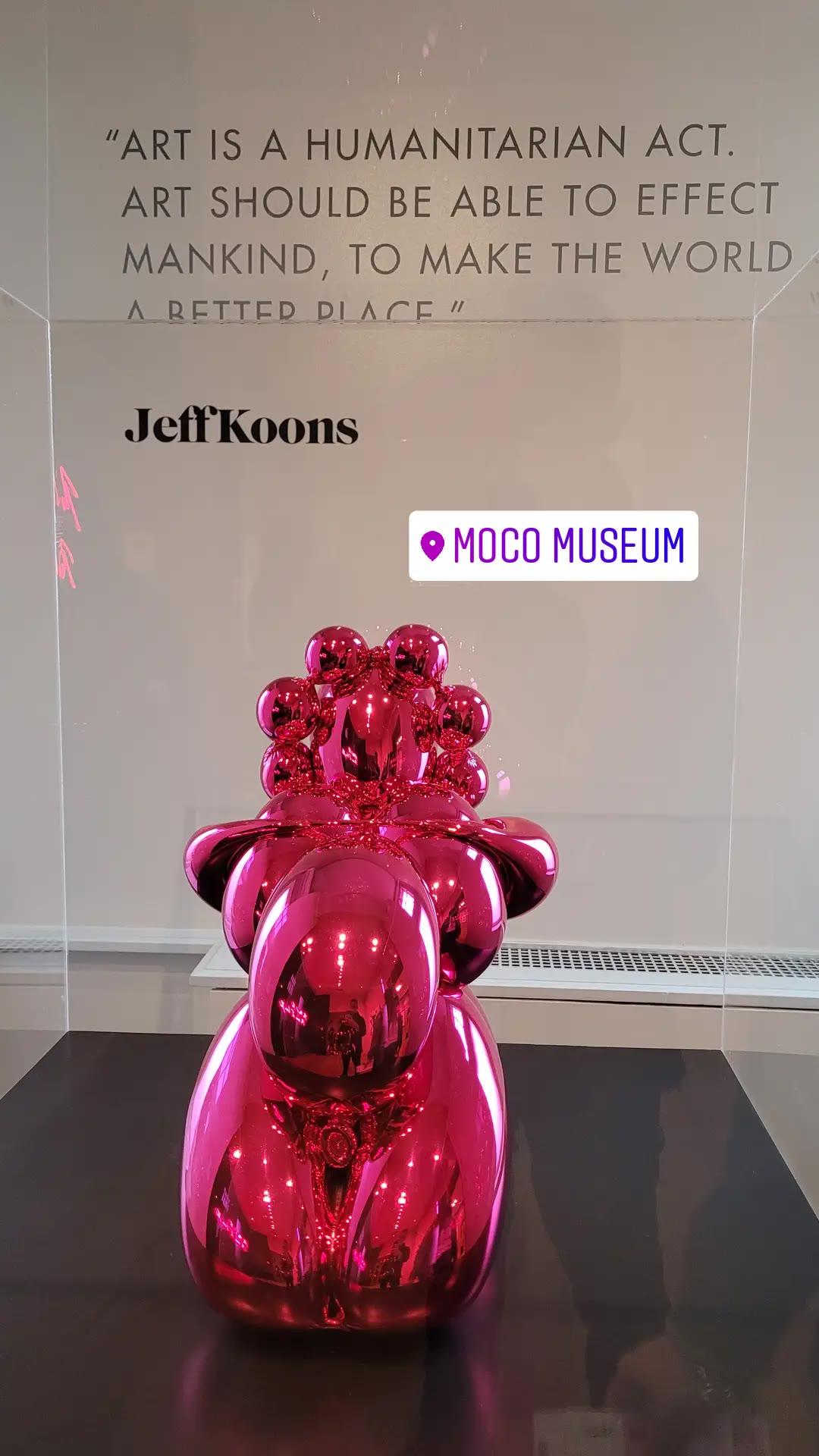פסל ורוד של Jeff Koons במוזיאון Moco באמסטרדם