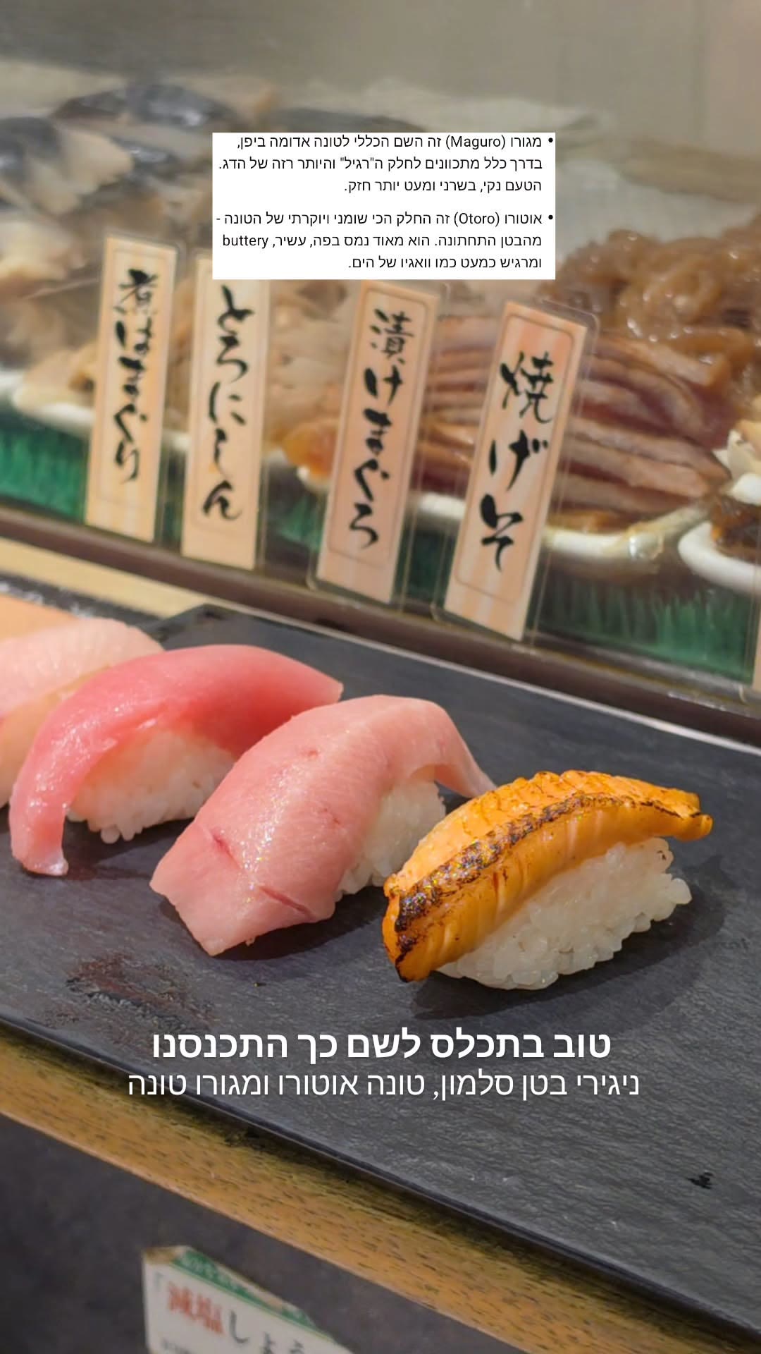 ניגירי בטן סלמון, אוטורו ומגורו טונה בטוקיו