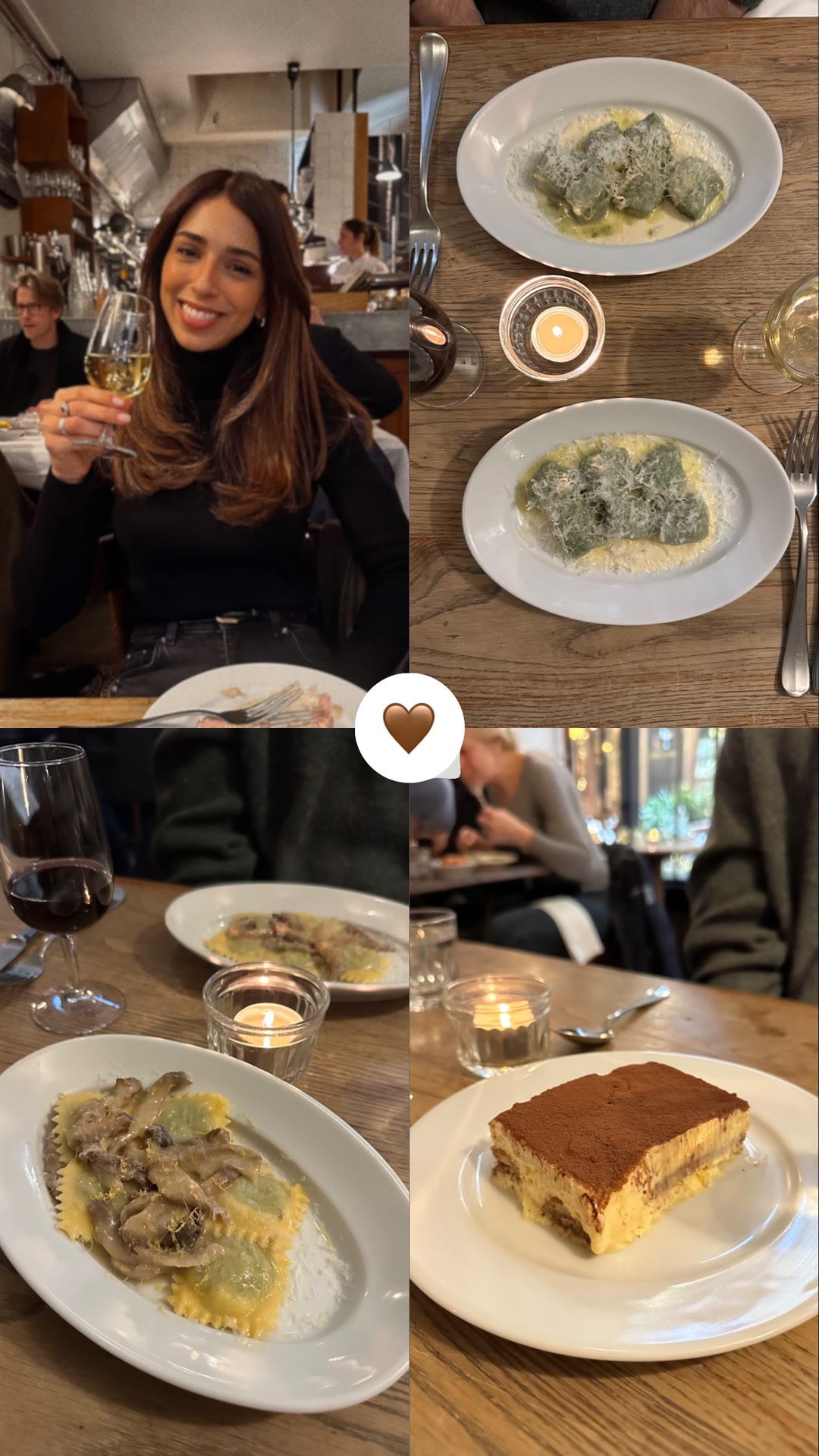 Italian dinner: gnocchi, ravioli and tiramisù