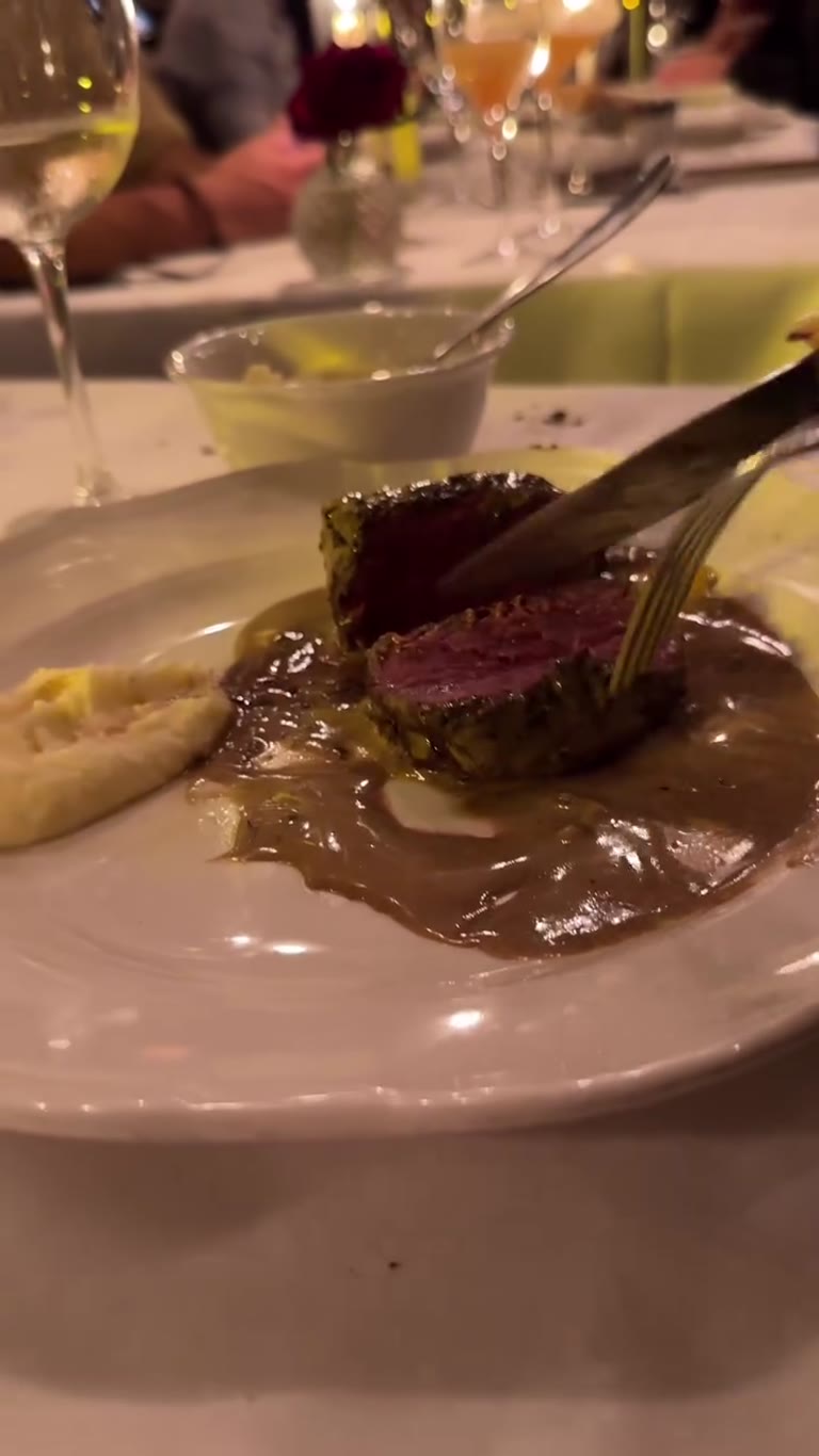 Steak in pepper sauce at a Paris bistro