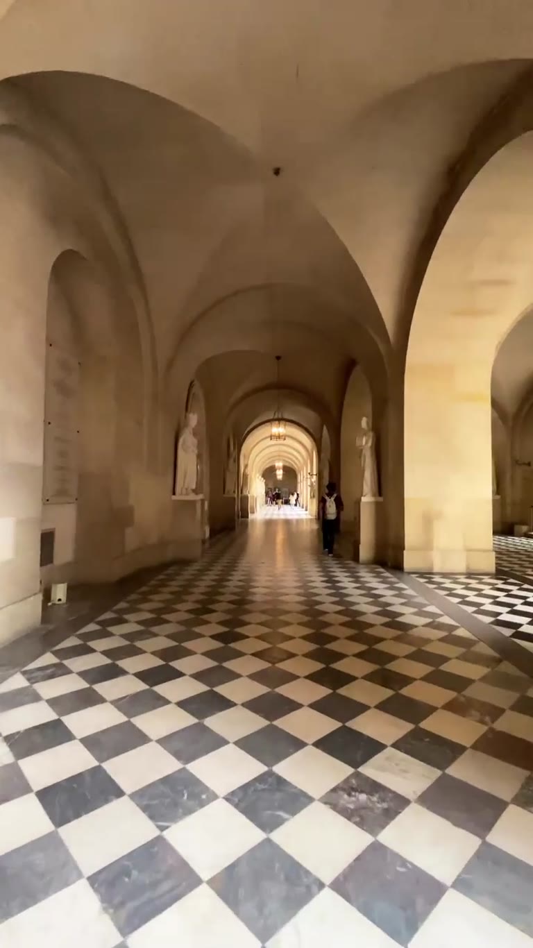 Marble corridors of the Palace of Versailles